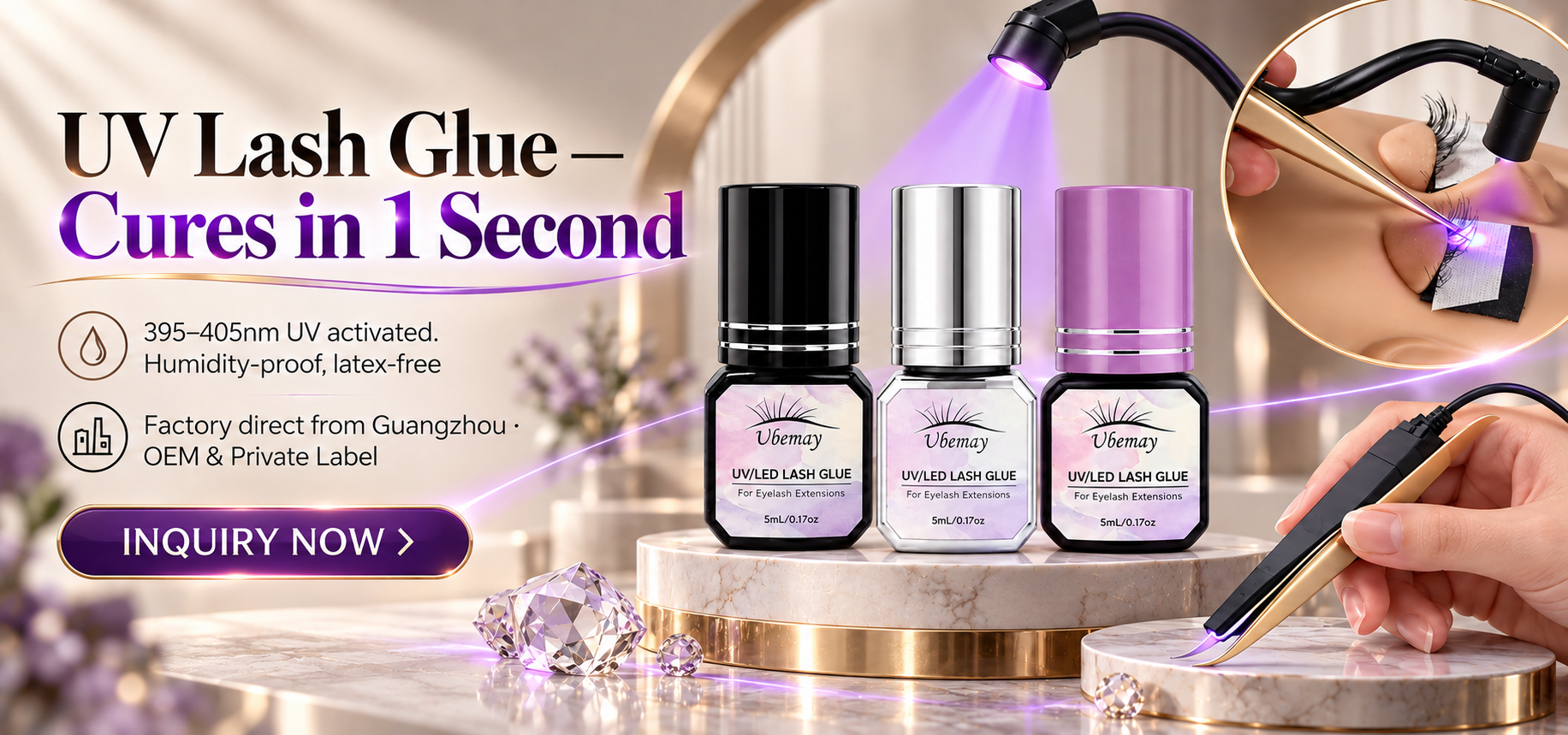 UV Lash Glue 395-405nm 1 Second Curing